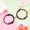2pcs Elastic Rope Paired Bracelet Magnetic Couple Charms Pendant Bracelet Friendship Fashion Jewelry Accessories Valentine&#39;s Day