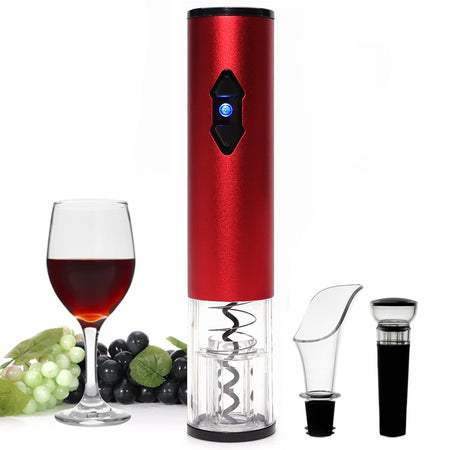 Electric Wine Opener, Automatic Electric Wine Bottle Corkscrew Opener with Foil Cutter for Wine Lover 4-in-1 Gift Set